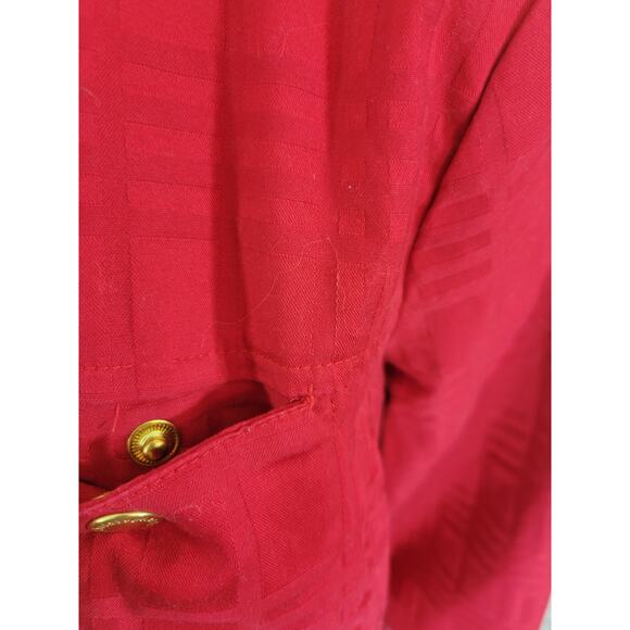 Christopher & Banks Red Stretch Textured Full Zip Jacket Women's Size Large - Picture 11 of 12